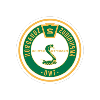 Amphibious Squadron 2 Ready To Strike (U.S. Navy) REVERSE PRINT Transparent Die-Cut STICKER - The Sticker Space