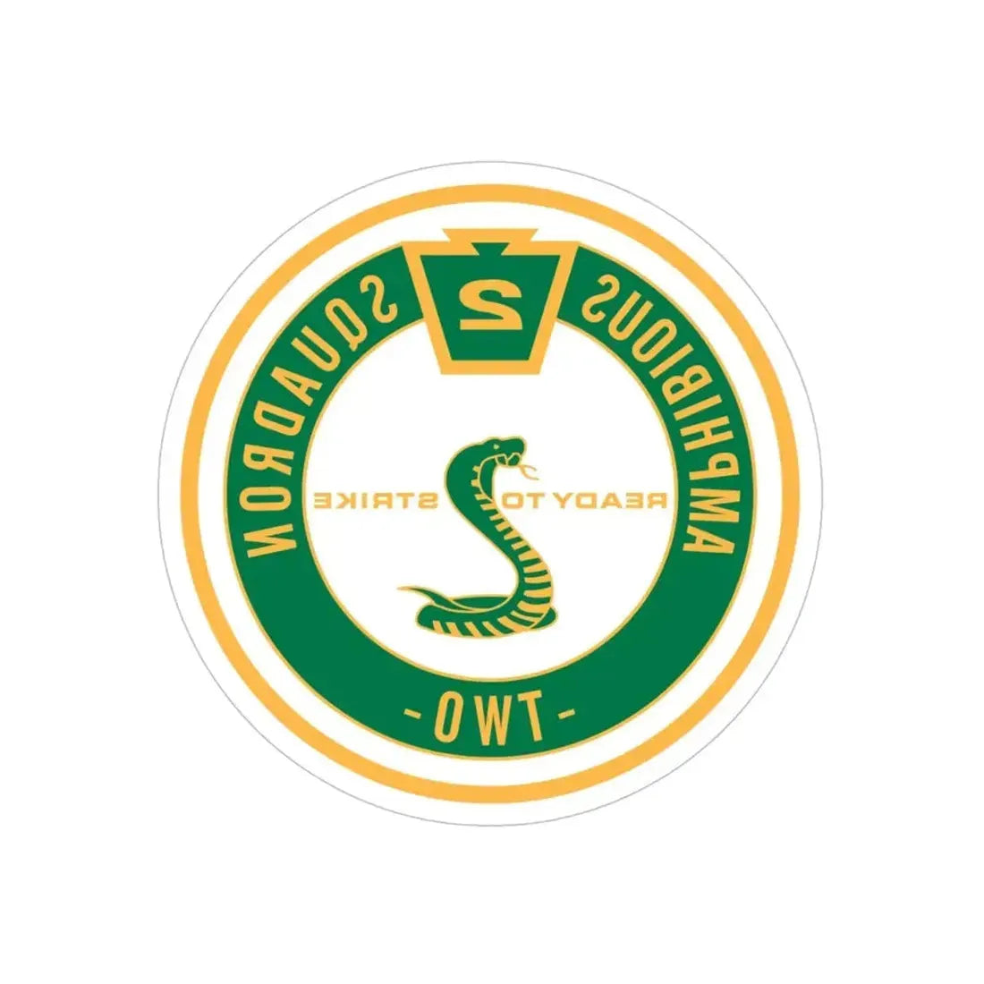 Amphibious Squadron 2 Ready To Strike (U.S. Navy) REVERSE PRINT Transparent Die-Cut STICKER - The Sticker Space