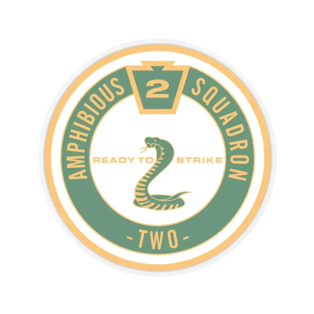 Amphibious Squadron 2 Ready To Strike (U.S. Navy) STICKER Vinyl Kiss-Cut Decal 4 Inch Transparent - The Sticker Space