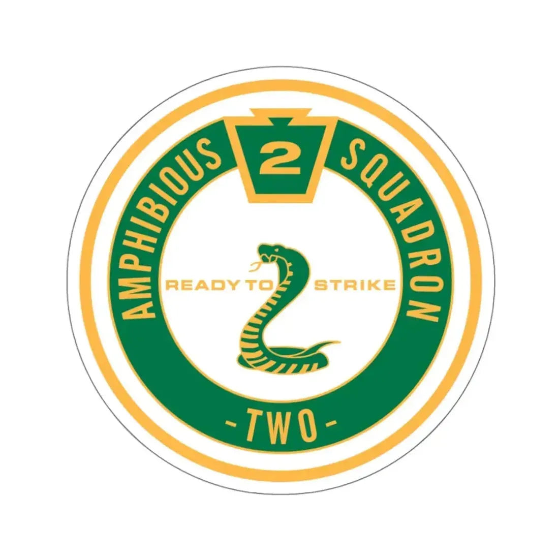 Amphibious Squadron 2 Ready To Strike (U.S. Navy) STICKER Vinyl Kiss-Cut Decal 4 Inch White - The Sticker Space