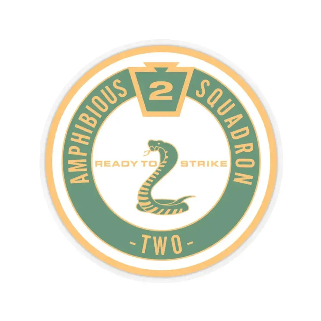 Amphibious Squadron 2 Ready To Strike (U.S. Navy) STICKER Vinyl Kiss-Cut Decal 6 Inch Transparent - The Sticker Space