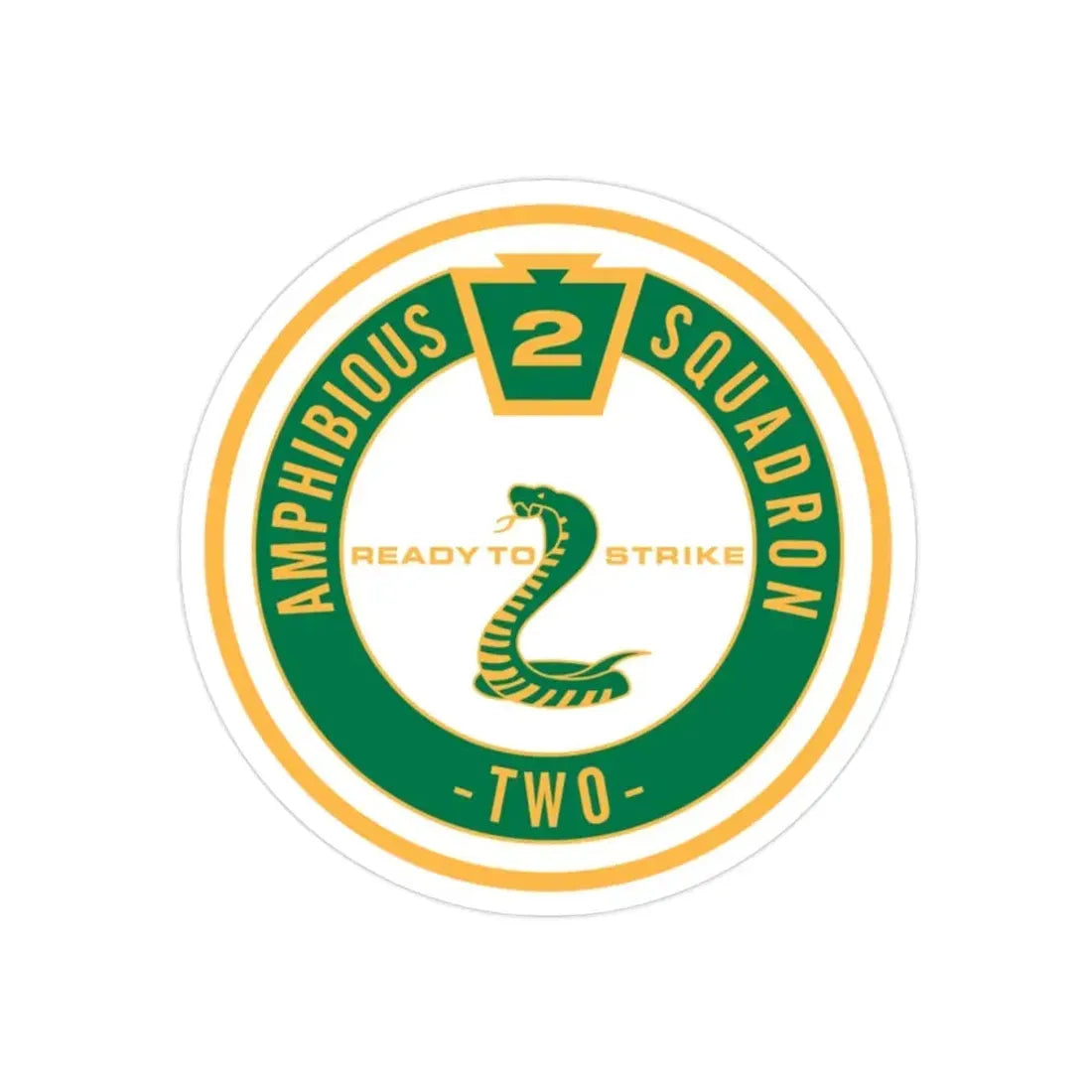 Amphibious Squadron 2 Ready To Strike (U.S. Navy) Transparent STICKER Die-Cut Vinyl Decal 2 Inch Transparent - The Sticker Space