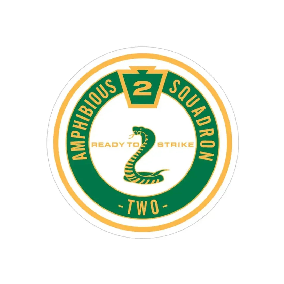 Amphibious Squadron 2 Ready To Strike (U.S. Navy) Transparent STICKER Die-Cut Vinyl Decal 3 Inch Transparent - The Sticker Space