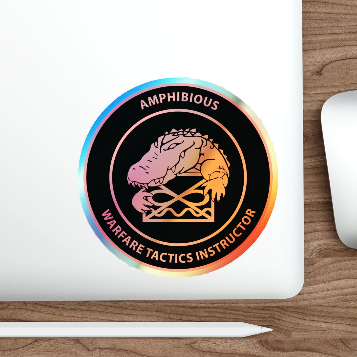 Amphibious Warfare Tactics Instructor AMW WTI (U.S. Navy) Holographic STICKER Die-Cut Vinyl Decal-The Sticker Space