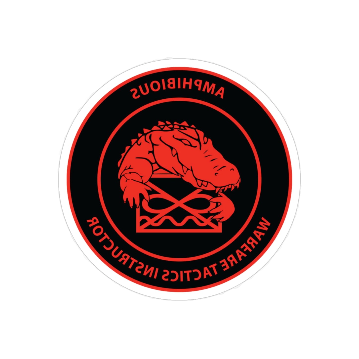 Amphibious Warfare Tactics Instructor AMW WTI (U.S. Navy) REVERSE PRINT Transparent STICKER-3" × 3"-The Sticker Space