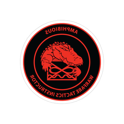 Amphibious Warfare Tactics Instructor AMW WTI (U.S. Navy) REVERSE PRINT Transparent STICKER-5" × 5"-The Sticker Space