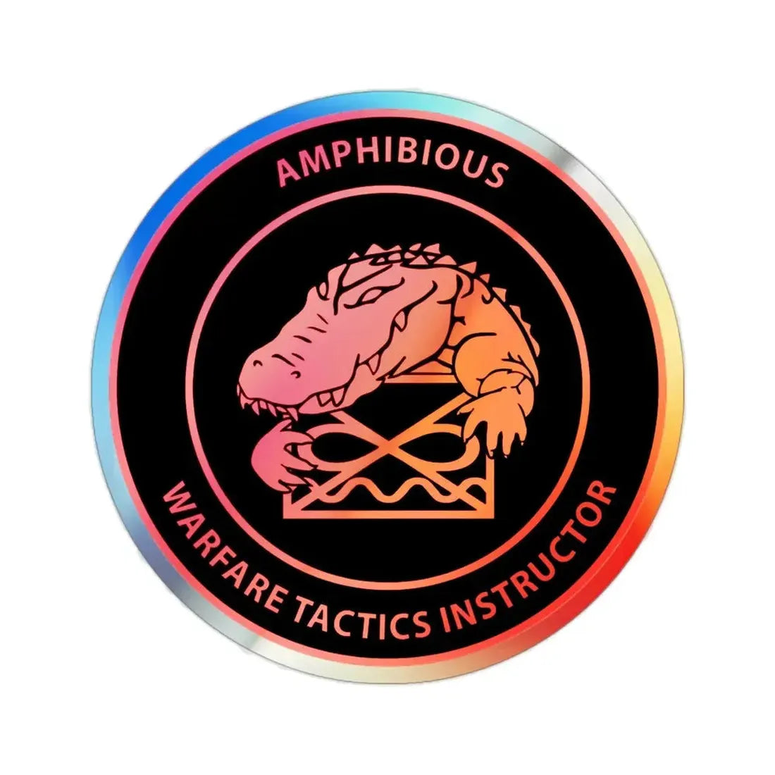 Amphibious Warfare Tactics Instructor AMW WTI (U.S. Navy) Holographic STICKER Die-Cut Vinyl Decal - The Sticker Space