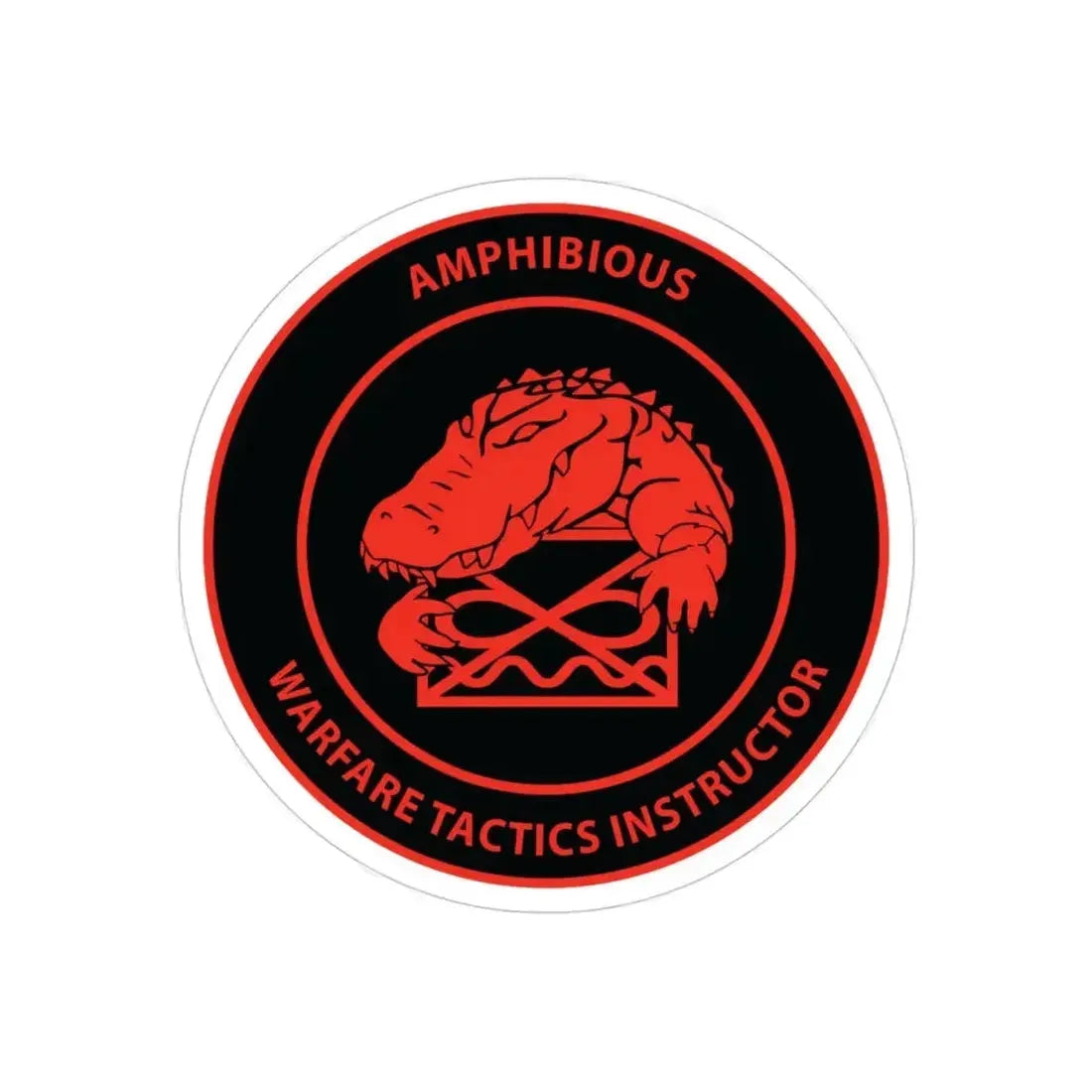 Amphibious Warfare Tactics Instructor AMW WTI (U.S. Navy) Transparent STICKER Die-Cut Vinyl Decal 4 Inch Transparent - The Sticker Space