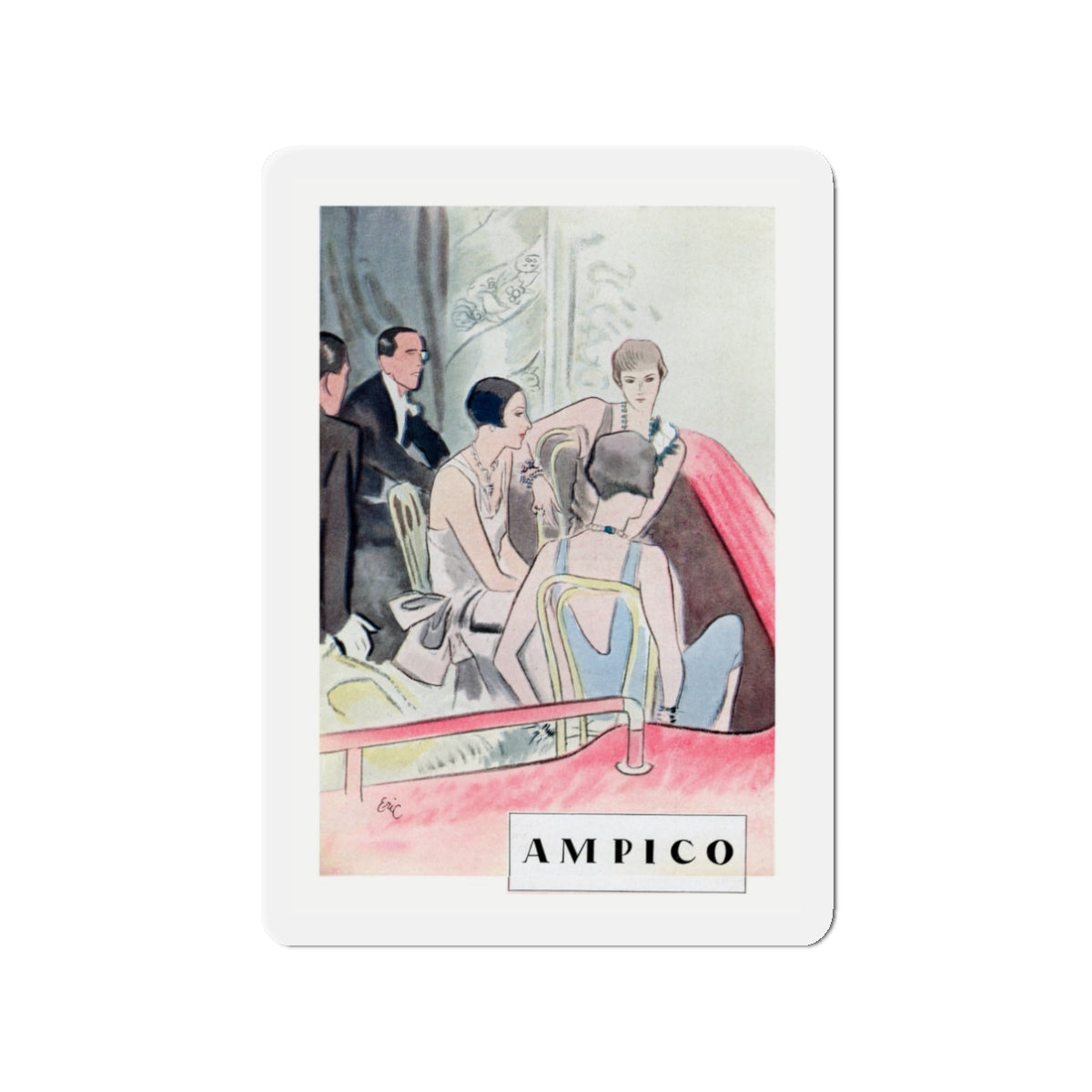 Ampico, 1928 (Magazine Illustration) Refrigerator Magnet-3" x 3"-The Sticker Space