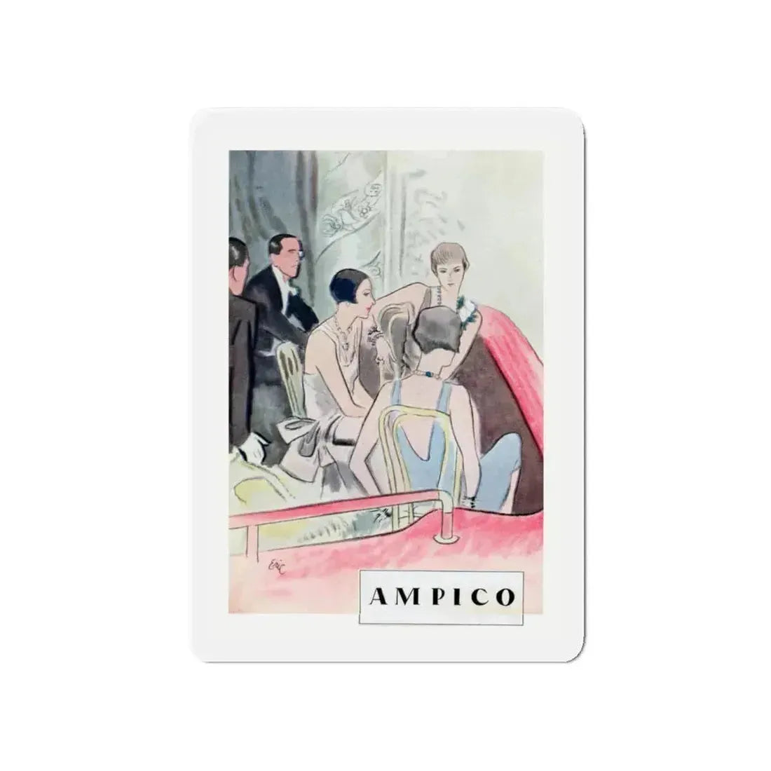 Ampico, 1928 (Magazine Illustration) Refrigerator Magnet 4 Inch - The Sticker Space