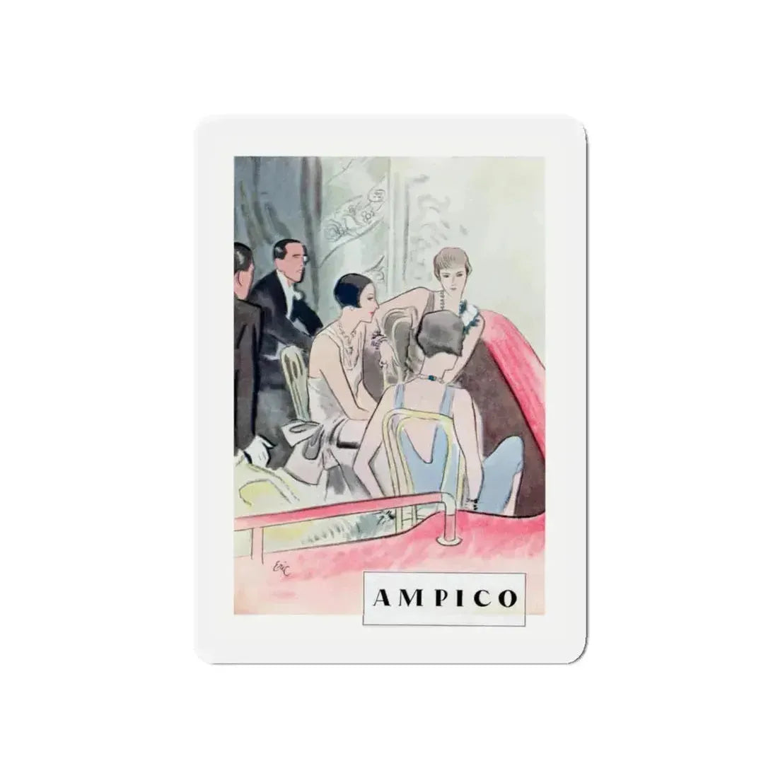 Ampico, 1928 (Magazine Illustration) Refrigerator Magnet 5 Inch - The Sticker Space