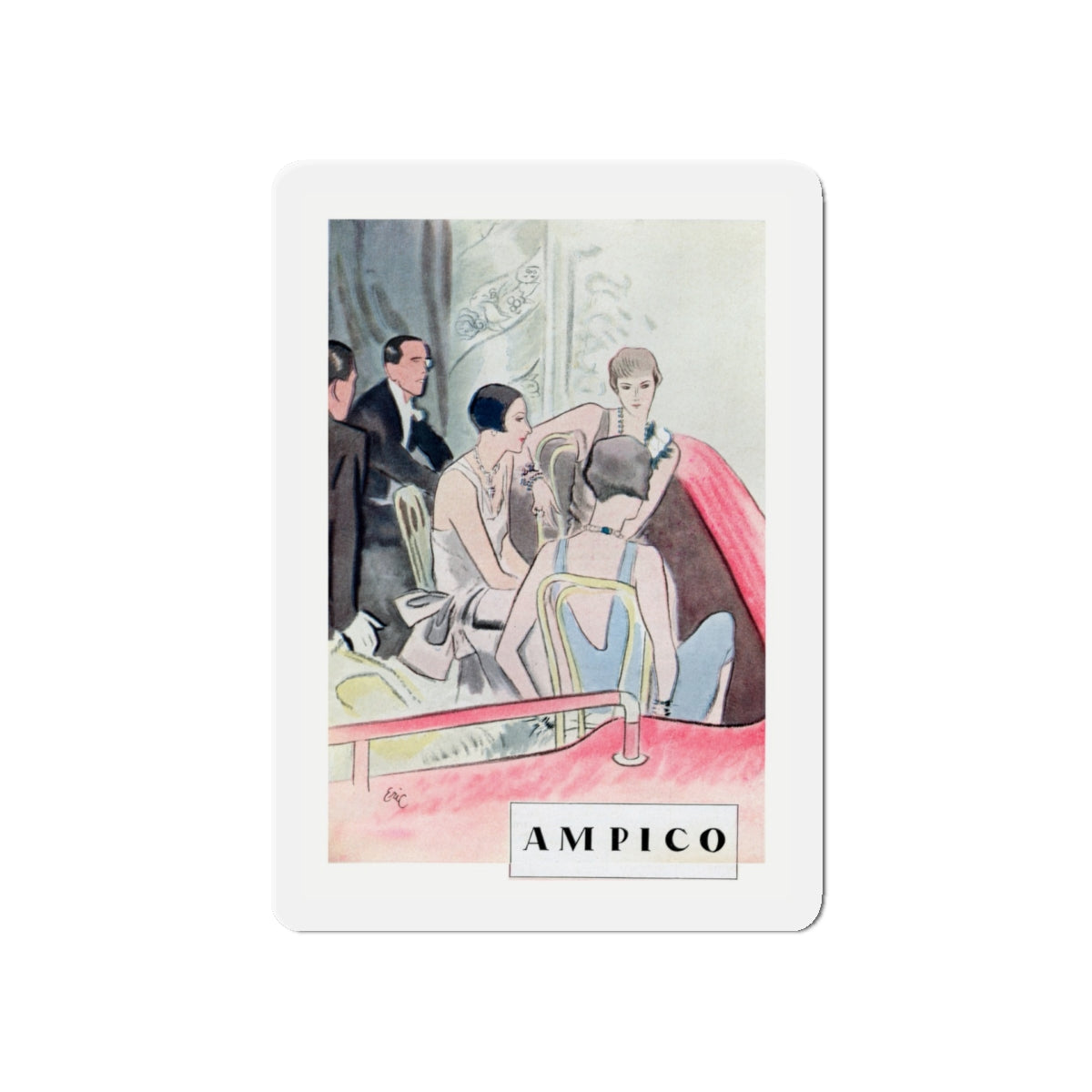 Ampico, 1928 (Magazine Illustration) Refrigerator Magnet-5" x 5"-The Sticker Space