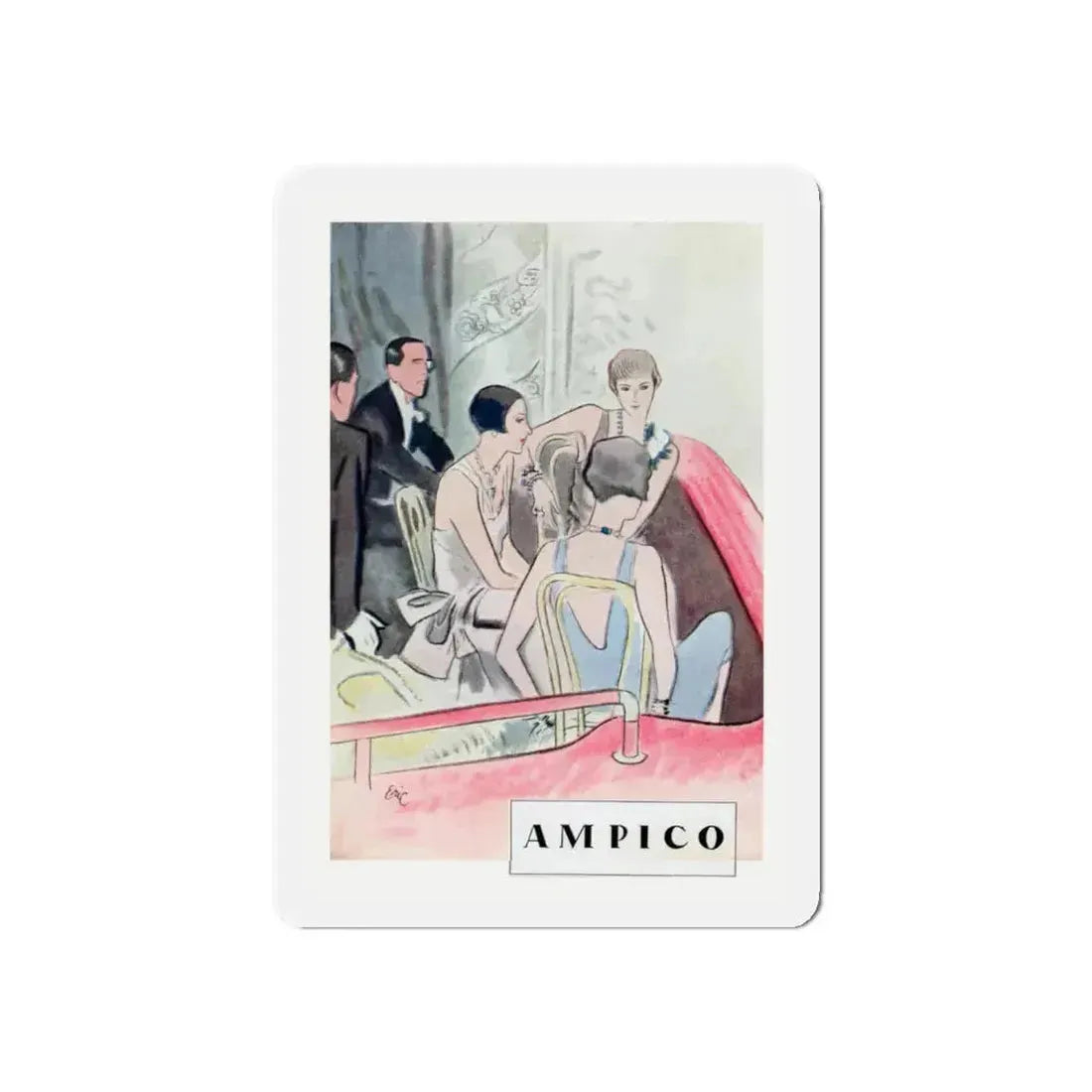 Ampico, 1928 (Magazine Illustration) Refrigerator Magnet 6 Inch - The Sticker Space