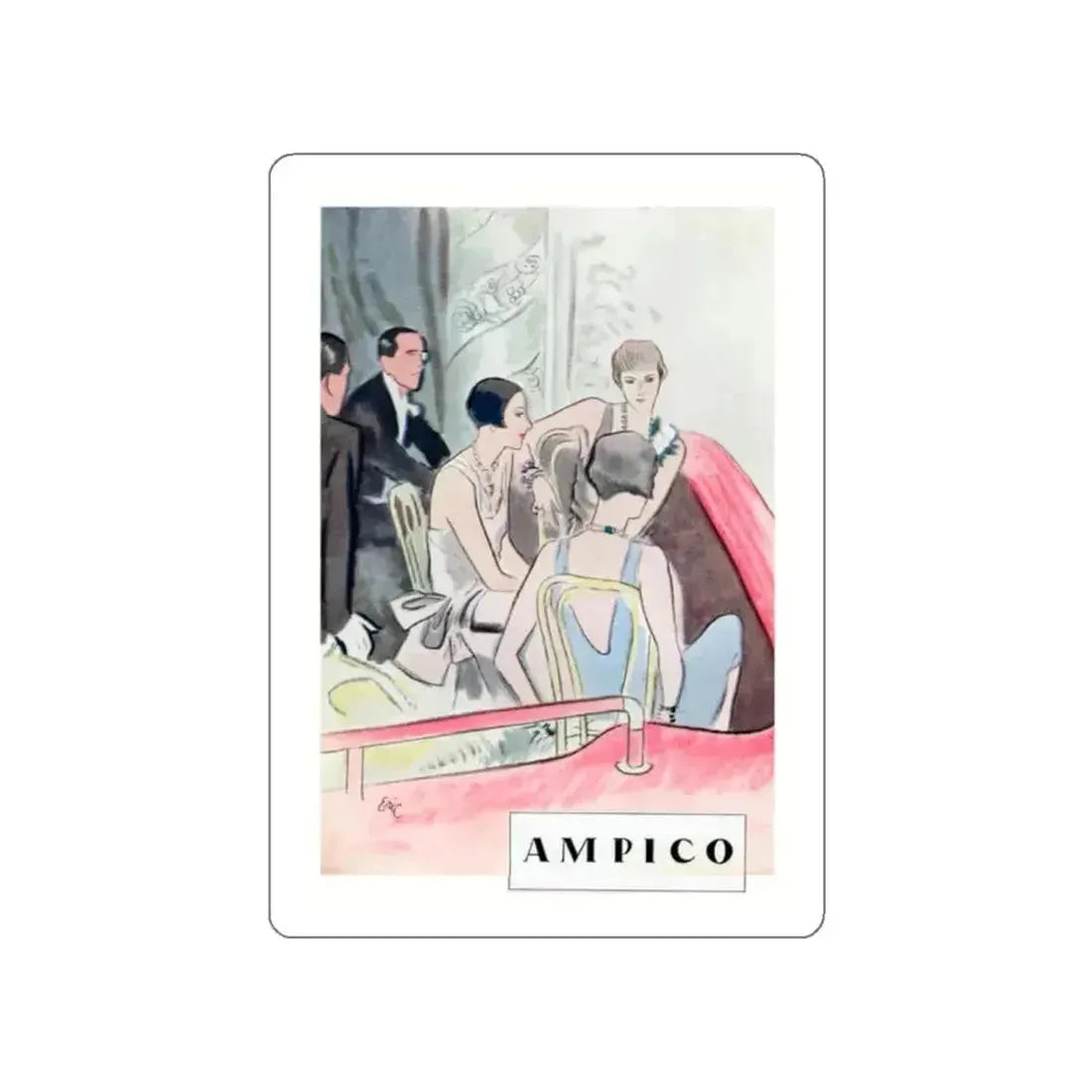 Ampico, 1928 (Magazine Illustration) STICKER Vinyl Die-Cut Decal - The Sticker Space