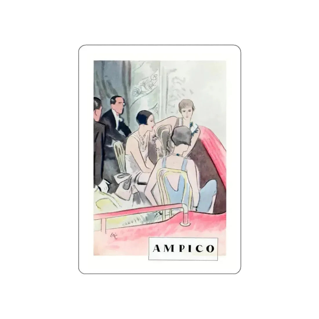 Ampico, 1928 (Magazine Illustration) STICKER Vinyl Die-Cut Decal - The Sticker Space
