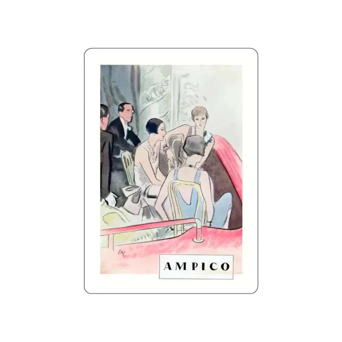 Ampico, 1928 (Magazine Illustration) STICKER Vinyl Die-Cut Decal - The Sticker Space