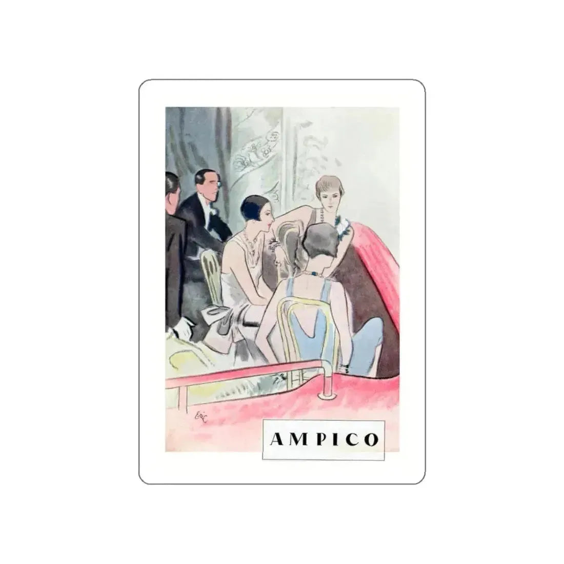 Ampico, 1928 (Magazine Illustration) STICKER Vinyl Die-Cut Decal White Die-Cut 5 Inch - The Sticker Space