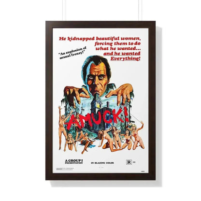AMUCK! 1972 - Framed Movie Poster 20" x 30" Walnut - The Sticker Space