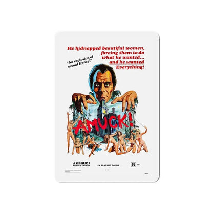 AMUCK! 1972 Movie Poster - Refrigerator Magnet 5 Inch - The Sticker Space