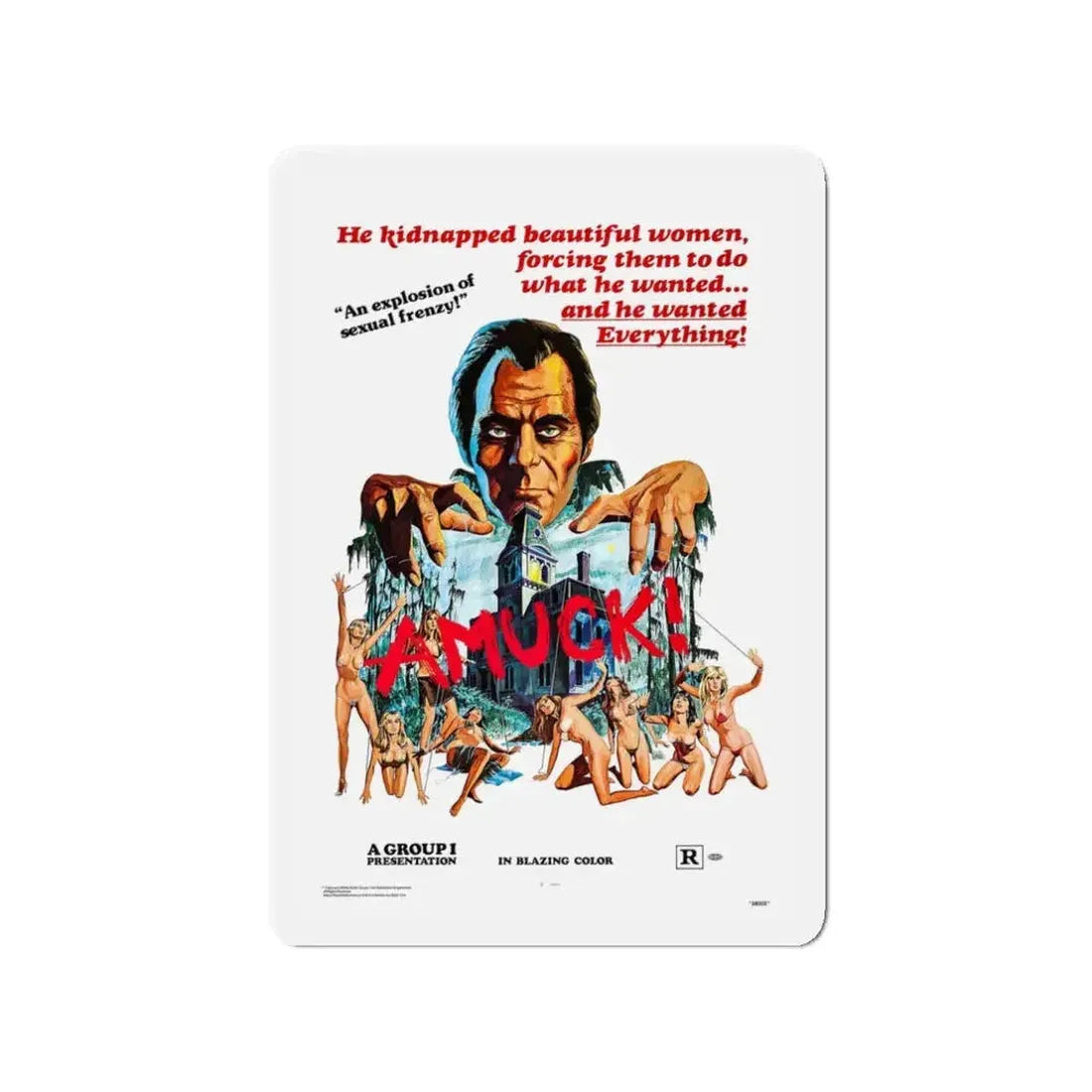 AMUCK! 1972 Movie Poster - Refrigerator Magnet - The Sticker Space