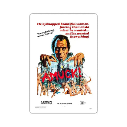 AMUCK! 1972 Movie Poster - STICKER Vinyl Kiss-Cut Decal 6 Inch White - The Sticker Space