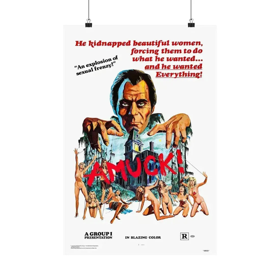 AMUCK! 1972 - Paper Movie Poster 16″ x 24″ Matte - The Sticker Space