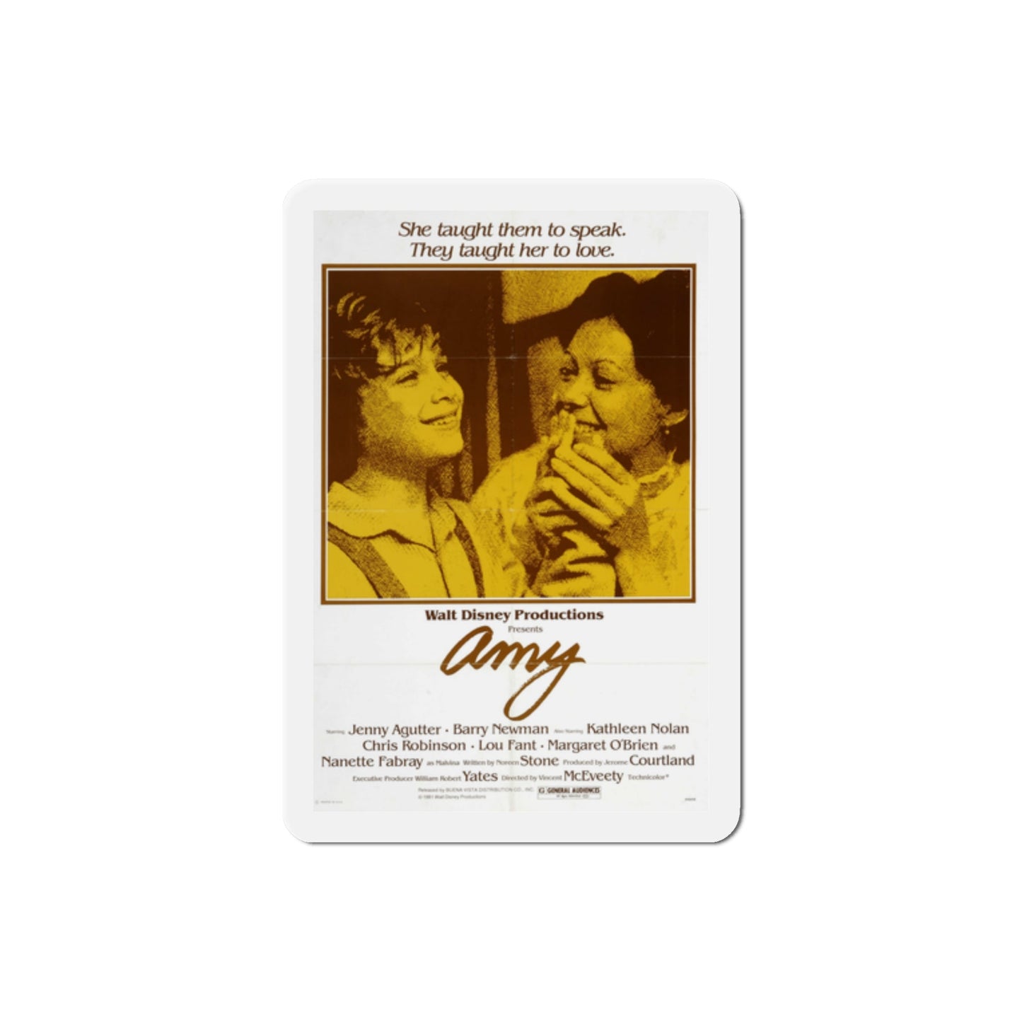 Amy 1981 Movie Poster Die-Cut Magnet-2" x 2"-The Sticker Space