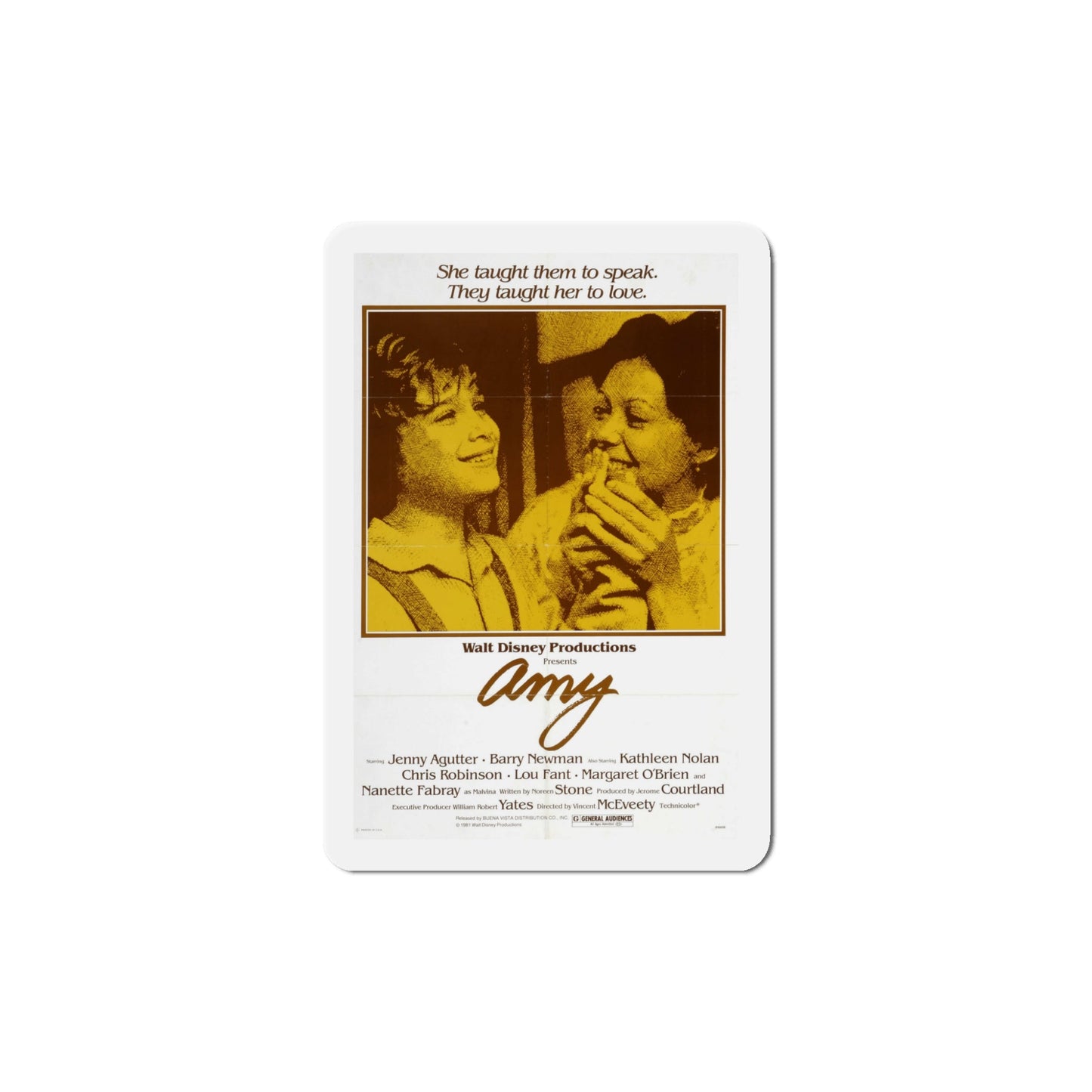 Amy 1981 Movie Poster Die-Cut Magnet-5" x 5"-The Sticker Space