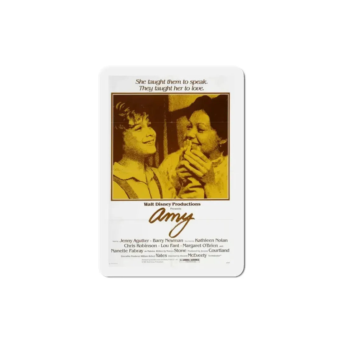 Amy 1981 Movie Poster Refrigerator Magnet - The Sticker Space