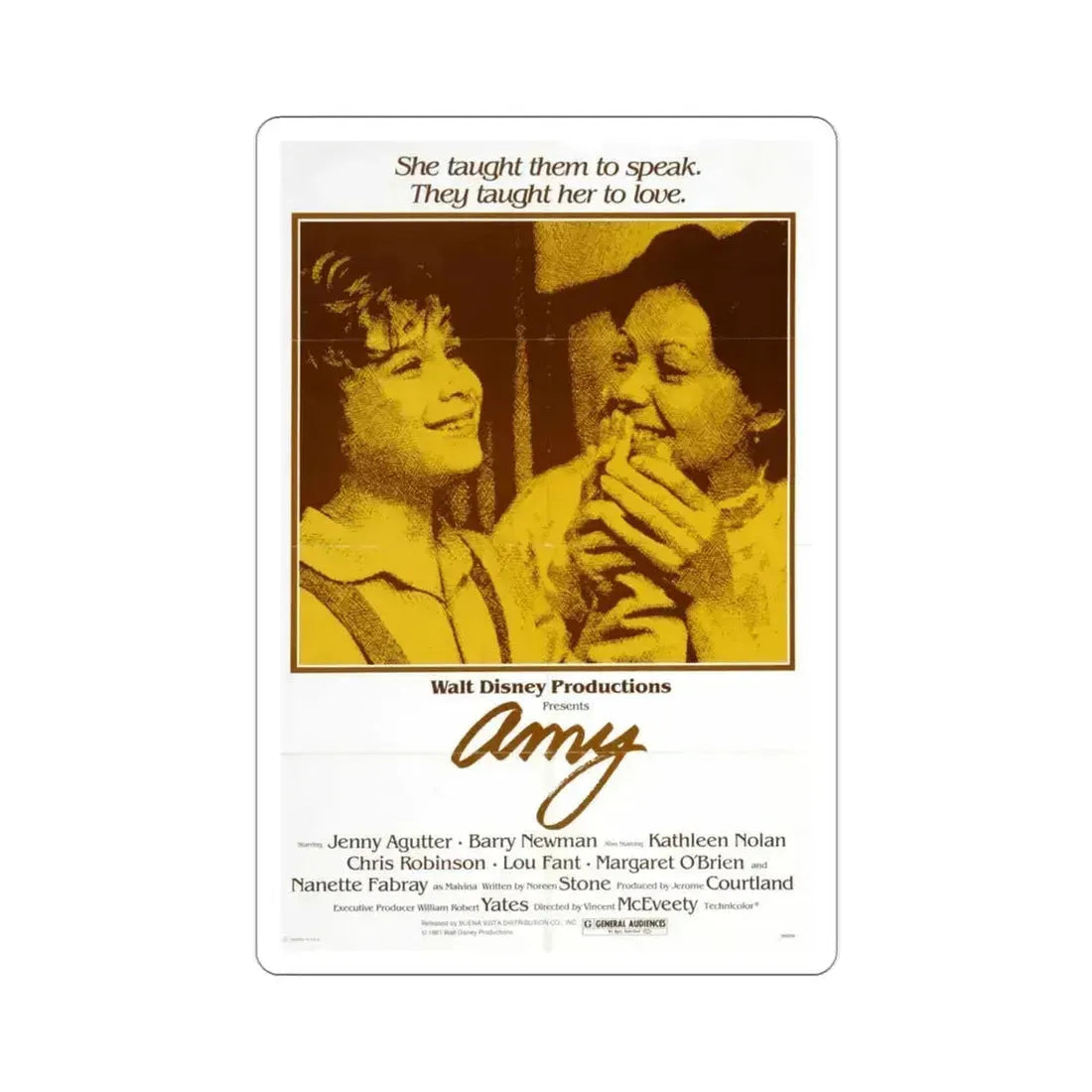 Amy 1981 Movie Poster STICKER Vinyl Die-Cut Decal 3 Inch - The Sticker Space