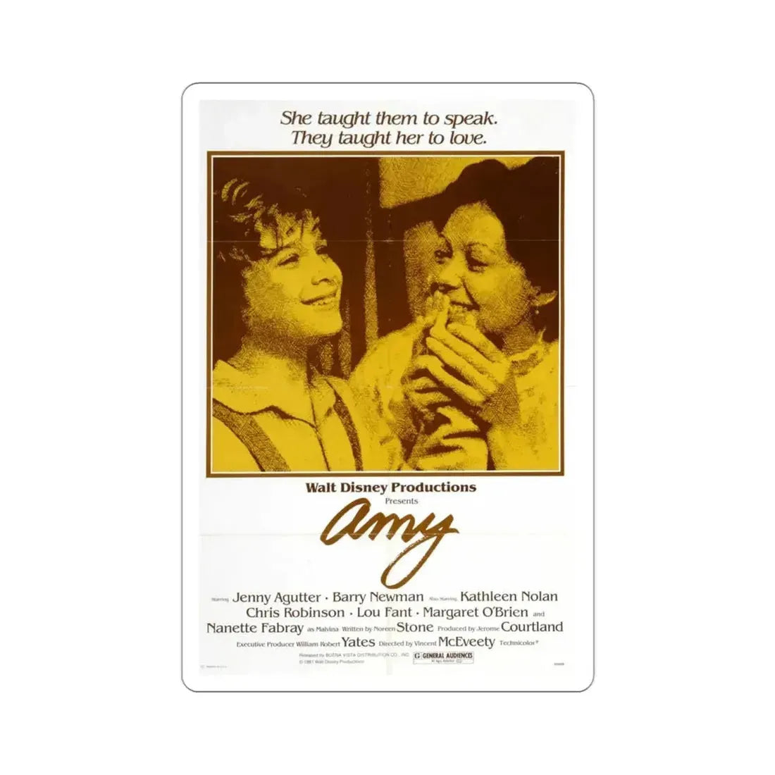 Amy 1981 Movie Poster STICKER Vinyl Die-Cut Decal - The Sticker Space