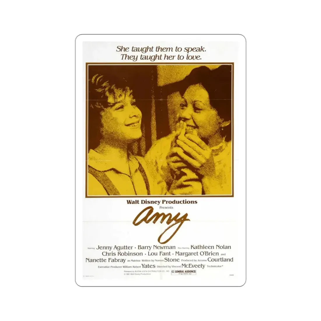 Amy 1981 Movie Poster STICKER Vinyl Die-Cut Decal - The Sticker Space