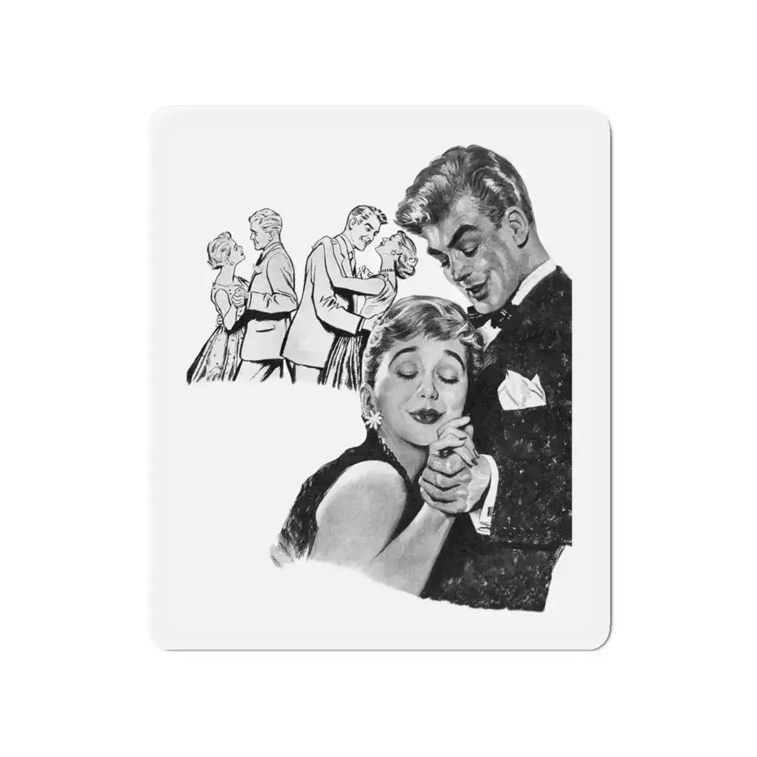 An Absolutely Perfect Man by Harriett Pratt, Woman magazine, 1957 (Magazine Illustration) Refrigerator Magnet 4 Inch - The Sticker Space