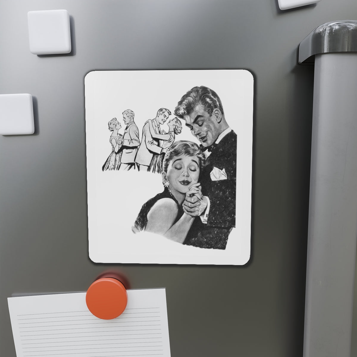 An Absolutely Perfect Man by Harriett Pratt, Woman magazine, 1957 (Magazine Illustration) Refrigerator Magnet-The Sticker Space