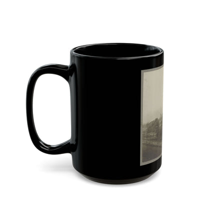 An Aerial View Of A House, Tents, And Other Buildings Partly Obscured By Trees (U.S. Civil War) Black Coffee Mug