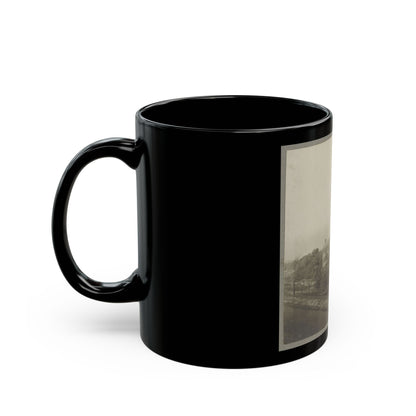 An Aerial View Of A House, Tents, And Other Buildings Partly Obscured By Trees (U.S. Civil War) Black Coffee Mug