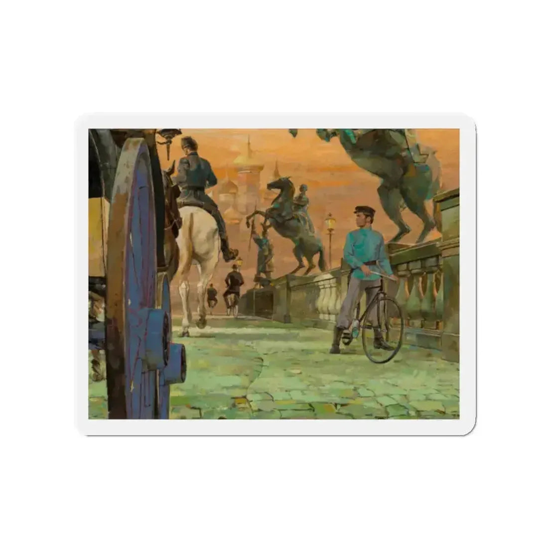 An Affair of Destiny, Saturday Evening Post interior illustration (Magazine Illustration) Refrigerator Magnet 2 Inch Die-Cut - The Sticker Space