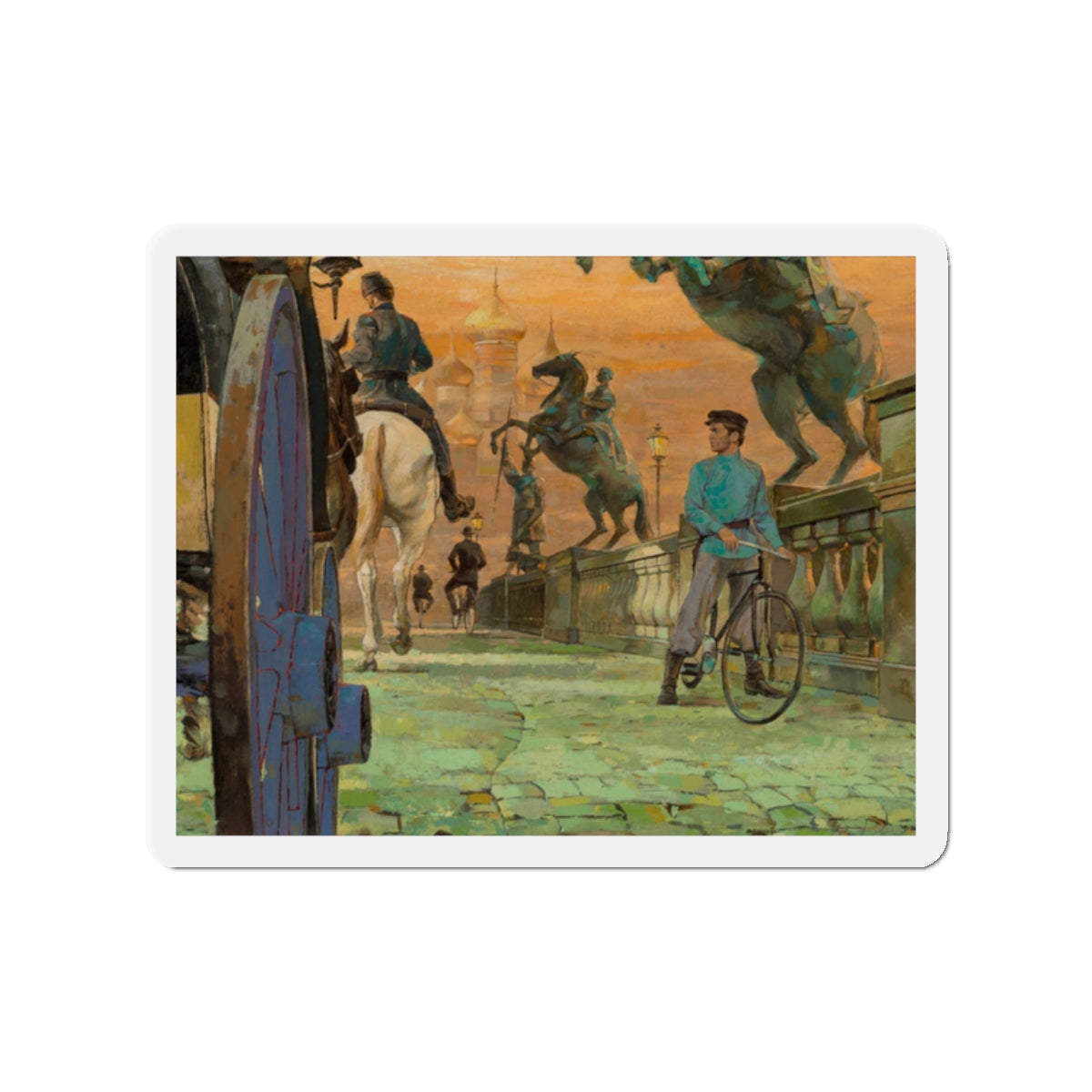 An Affair of Destiny, Saturday Evening Post interior illustration (Magazine Illustration) Refrigerator Magnet-2" x 2"-The Sticker Space