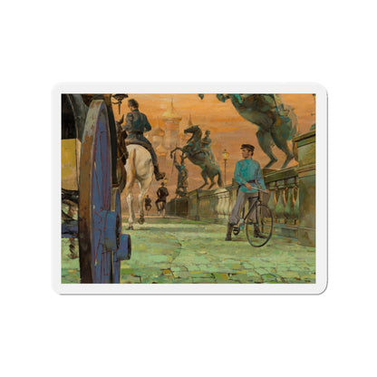 An Affair of Destiny, Saturday Evening Post interior illustration (Magazine Illustration) Refrigerator Magnet-3" x 3"-The Sticker Space