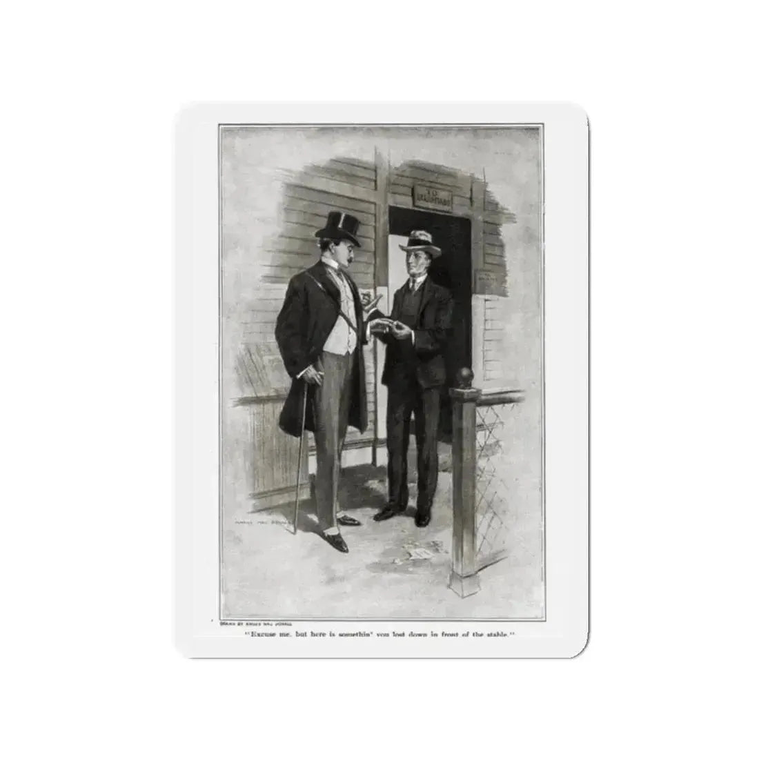 An Also Ran (1), RedBook magazine, September 1905 (Magazine Illustration) Refrigerator Magnet 2 Inch - The Sticker Space