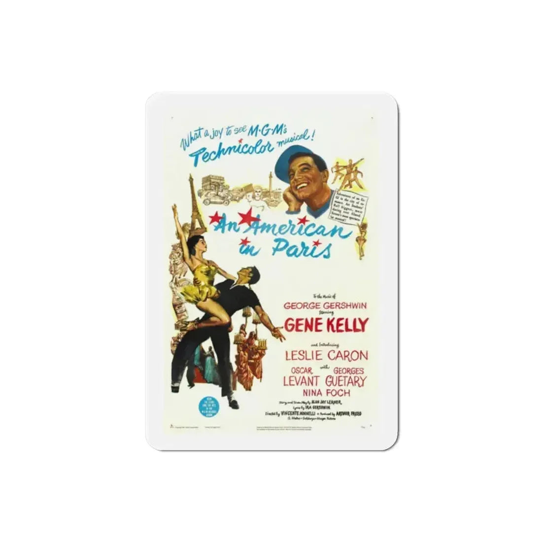 An American in Paris 1951 Movie Poster Refrigerator Magnet 2 Inch - The Sticker Space