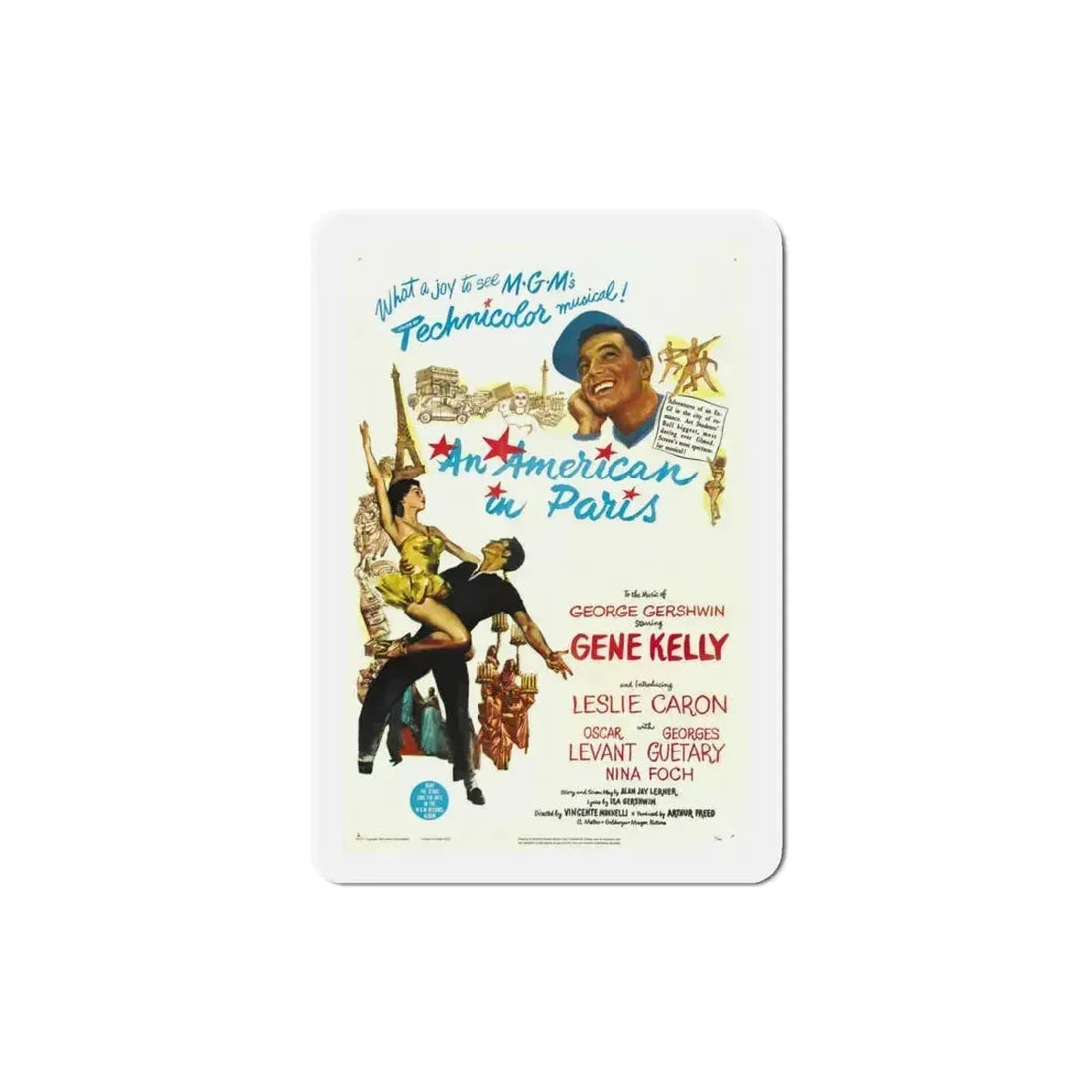 An American in Paris 1951 Movie Poster Refrigerator Magnet 4 Inch - The Sticker Space
