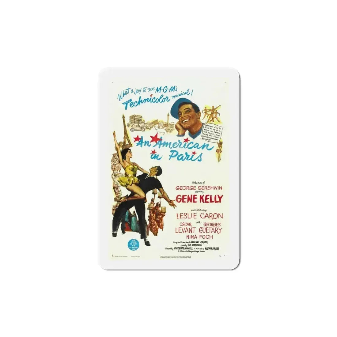 An American in Paris 1951 Movie Poster Refrigerator Magnet 6 Inch - The Sticker Space