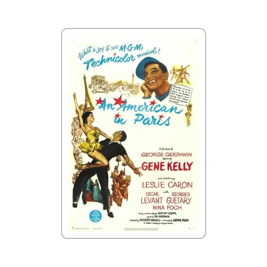 An American in Paris 1951 Movie Poster STICKER Vinyl Die-Cut Decal 4 Inch - The Sticker Space