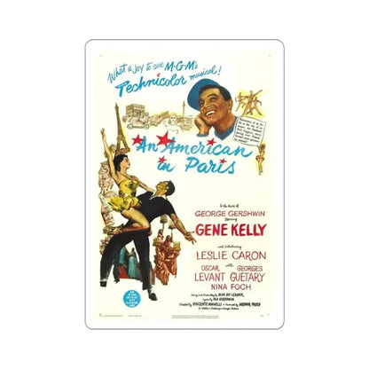 An American in Paris 1951 Movie Poster - STICKER Vinyl Kiss-Cut Decal 3 Inch White - The Sticker Space