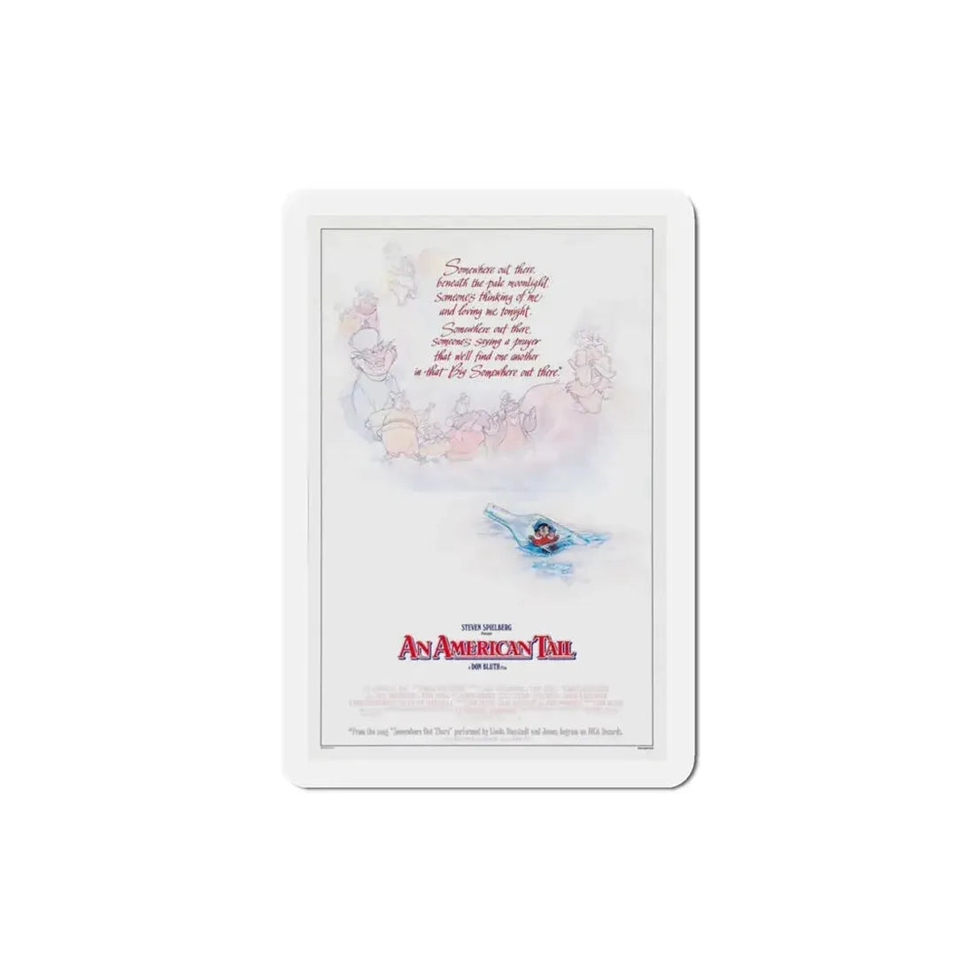An American Tail 1986 Movie Poster Refrigerator Magnet 3 Inch - The Sticker Space