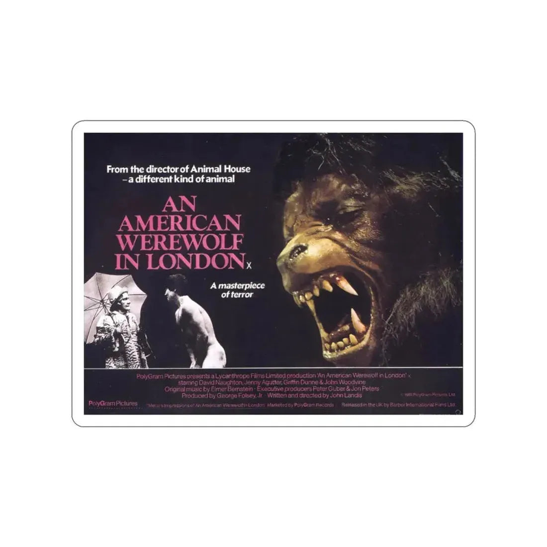 AN AMERICAN WEREWOLF IN LONDON (2) 1981 Movie Poster STICKER Vinyl Die-Cut Decal 3 Inch - The Sticker Space