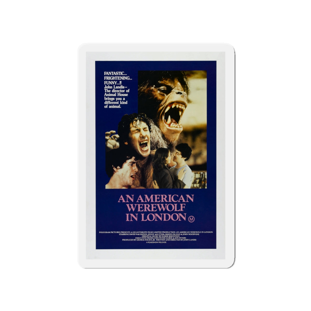 AN AMERICAN WEREWOLF IN LONDON (3) 1981 Movie Poster - Die-Cut Magnet-4" x 4"-The Sticker Space