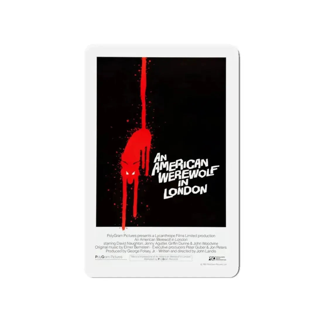 AN AMERICAN WEREWOLF IN LONDON (4) 1981 Movie Poster - Refrigerator Magnet 4 Inch - The Sticker Space