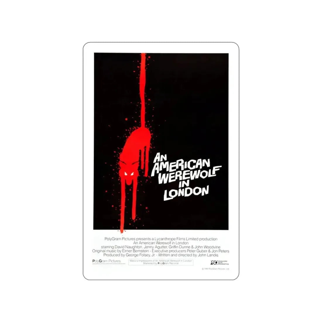 AN AMERICAN WEREWOLF IN LONDON (4) 1981 Movie Poster STICKER Vinyl Die-Cut Decal - The Sticker Space